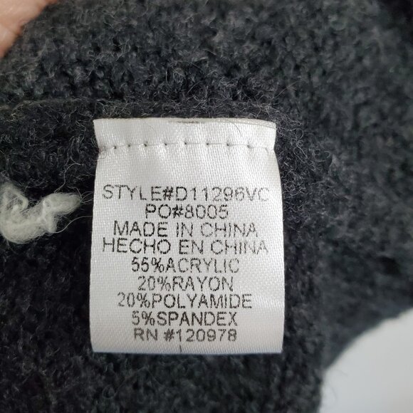 VICI Striped Longline Sweater Soft Knit Pullover Gray Black Beige Cozy Size L - Picture 13 of 16